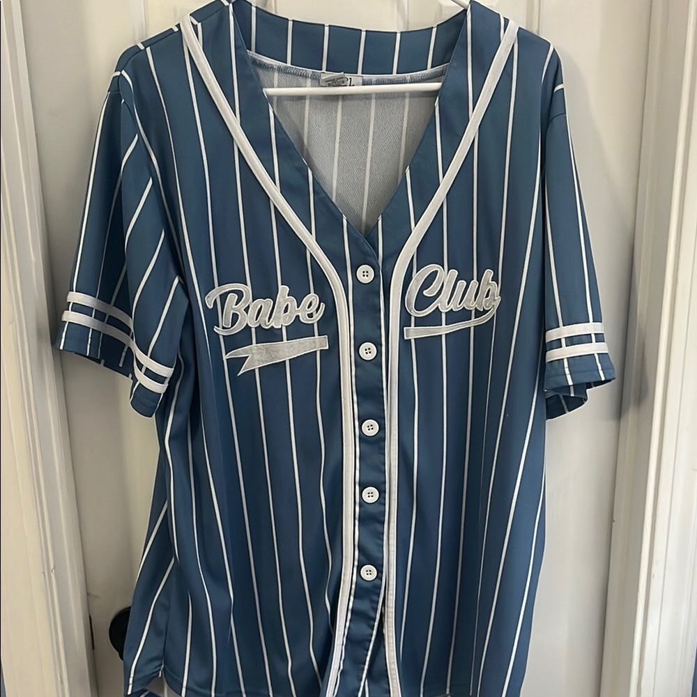 Babe Club Blue Striped Button-Up Shirt